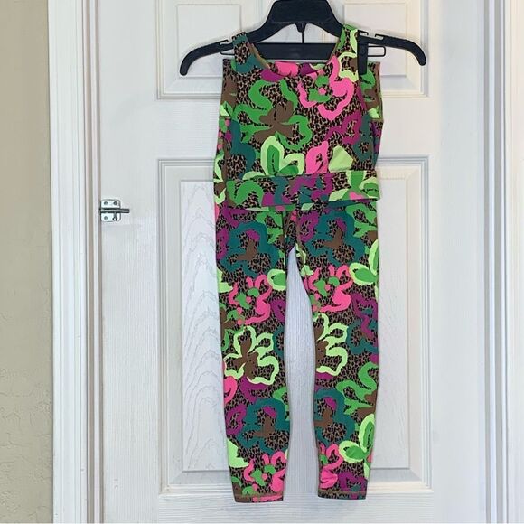 Fabletics Define PowerHold® High-Waisted 7/8 Legging and Top Tropical Oasis XXS - Picture 1 of 11